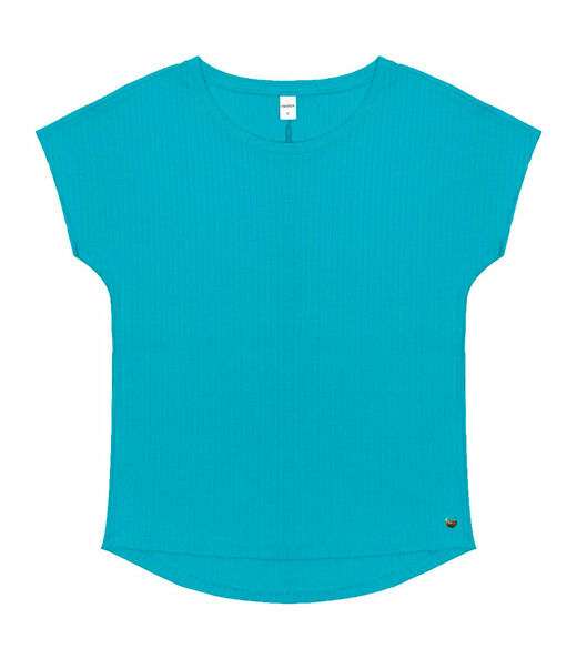 Blusa Feminina Ribana Canelada Básica Rovitex Azul