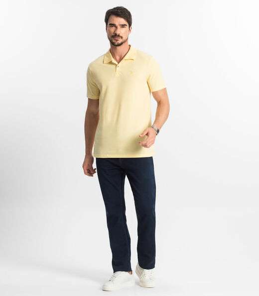 Camisa Polo Básica Masculina Diametro Amarelo