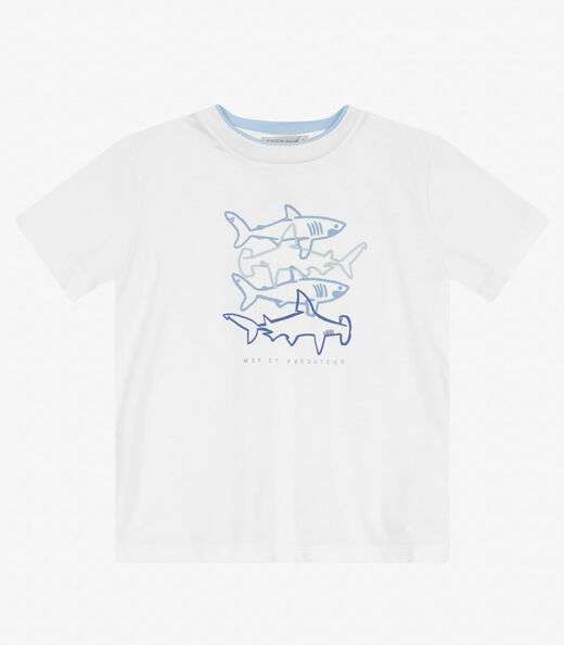 Camiseta Menino em Meia Malha Trick Nick Branco