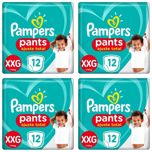 Image_Kit 4 Fraldas Confortsec Pants ”Xxg” Pampers Simples c/12 Unidades cada