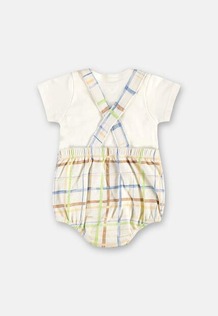 Conjunto Jardineira e Body Suedine Up Baby