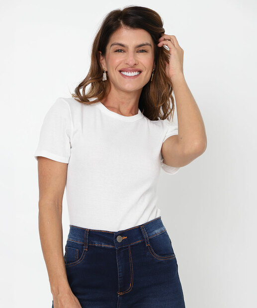 Image_Blusa Feminina Canelada Manga Curta Marisa Off White