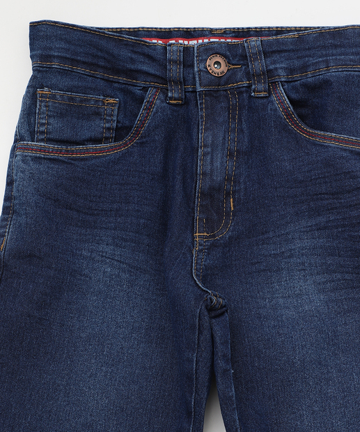 Calça Juvenil Jeans Skinny Bolsos Tam 10 a 16 Azul