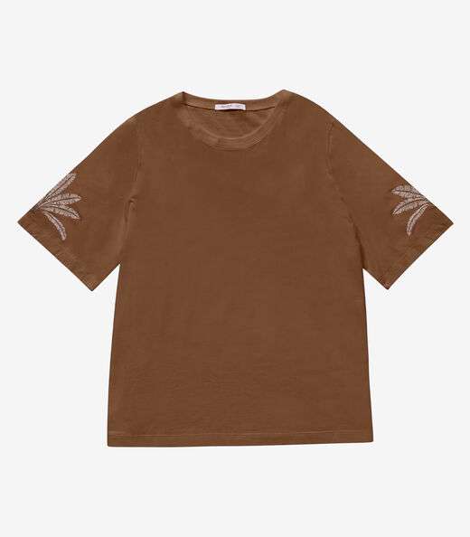 Blusa Feminina Manga Curta Secret Glam Marrom