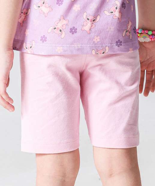 Conjunto Infantil Estampa Angel Stitch Tam 4 a 10 Lilás