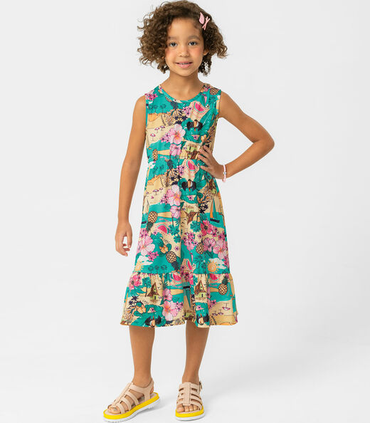 Vestido Infantil Praia Rovitex Kids Verde