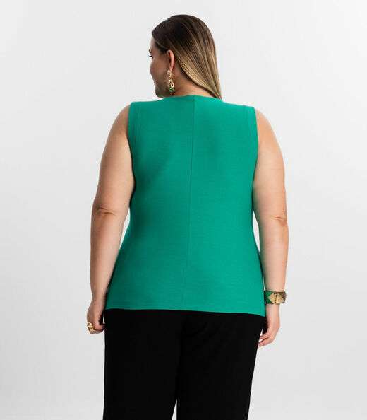 Regata Feminina Plus Size Secret Glam Verde