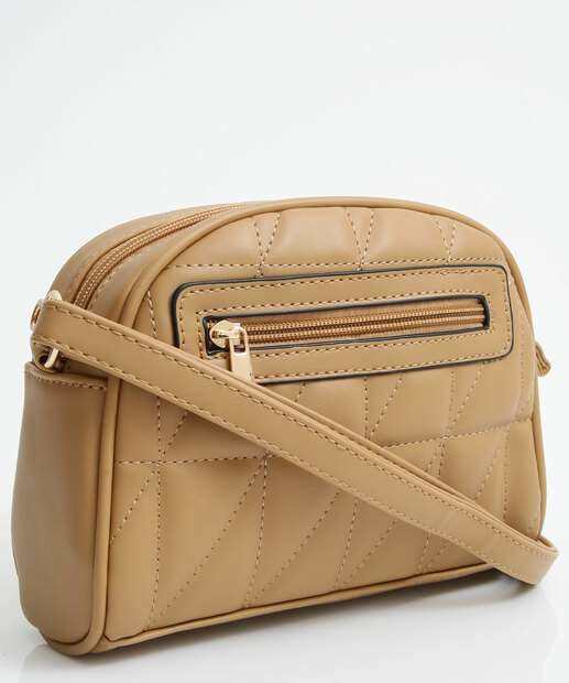 Bolsa Transversal Crossbody Feminina Matelassê Marisa Bege