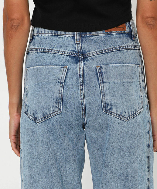 Calça Feminina Jeans Wide Leg Petit Sawary Azul