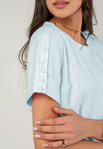 Image_Blusa Alfaiataria Com Botões Na Manga Azul Salvatore
