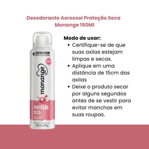 Desodorante Aero Monange 90g Proteção Seca