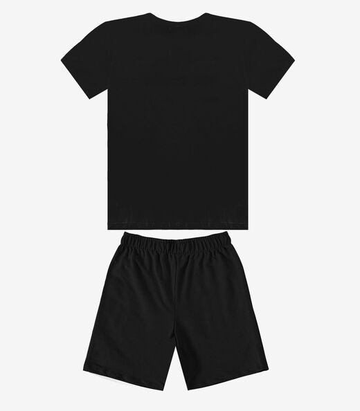 Conjunto Camiseta com Bermuda Rovitex Kids Preto