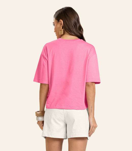 T- Shirt Feminina Meia Malha Endless Rosa