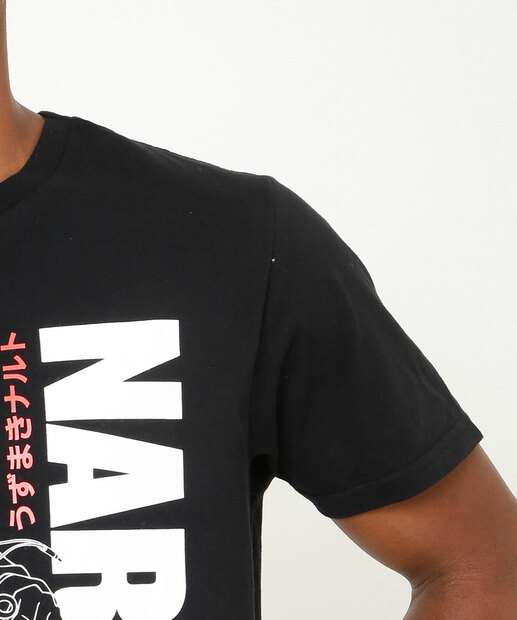 Camiseta Masculina Estampa Frontal Manga Curta Naruto