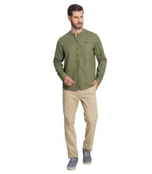 Camisa Manga Longa Tricoline Maquinetado Diametro Verde