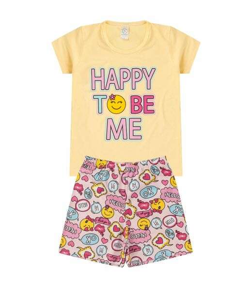 Image_Pijama Juvenil Menina Brilha no Escuro Kappes Amarelo