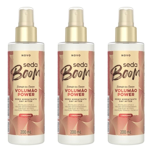 Image_Kit com 3 Unidades de Soro Hidratante Day After Seda Boom Volumão Power 200 ml