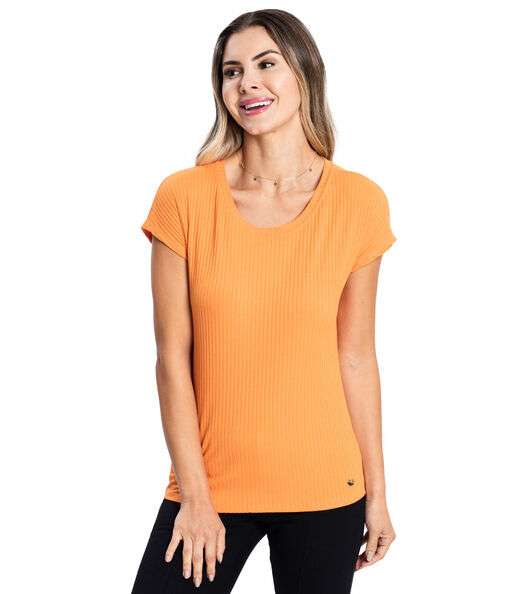 Image_Blusa Feminina Ribana Canelada Básica Rovitex Laranja