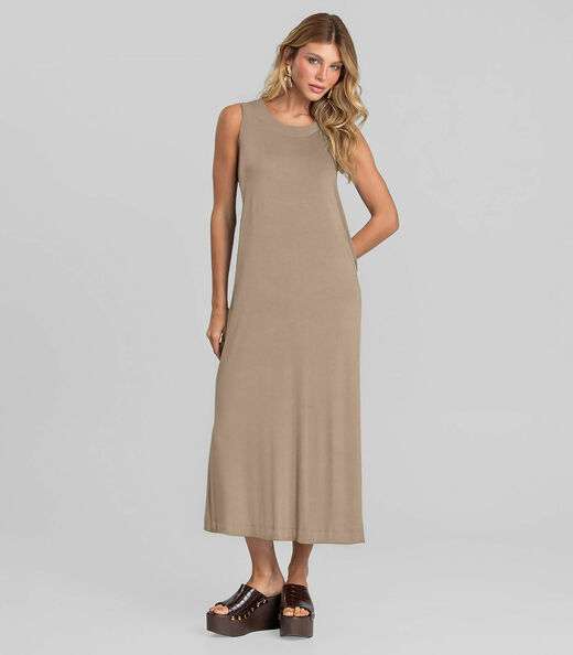 Image_Vestido Midi Feminino em Malha Visco Dianna Marrom