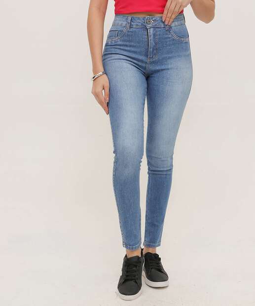 Calça Jeans Skinny Feminina Brilho Biotipo