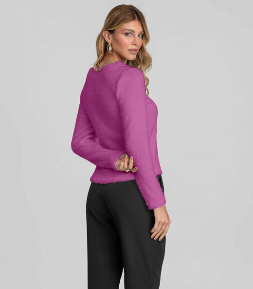Blusa Feminina Manga Longa Dianna Roxo
