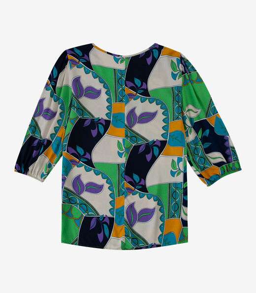 Blusa Manga Curta Infinita Cor Verde