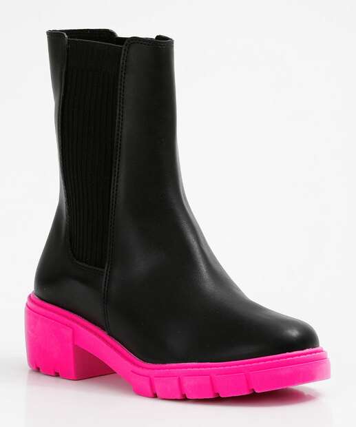 Bota Feminina Salto Grosso Tratorado Knit Beira Rio