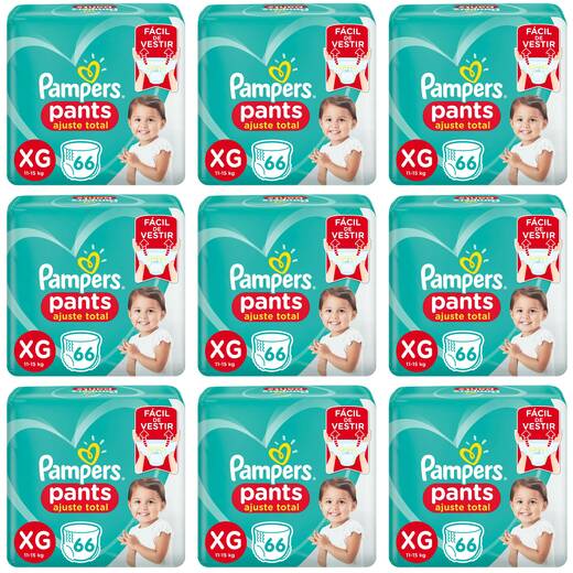 Image_Kit 9 Fraldas Confortsec Pants ”Xg” Pampers c/66 Unidades cada