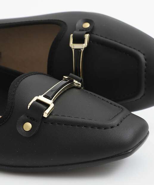 Sapatilha Feminina Bico Quadrado Moleca Preto