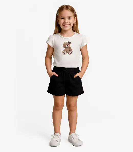 Image_Conjunto Blusa Com Shorts Infantil Trick Nick Branco