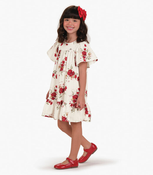 Vestido Infantil Trick Nick Bege