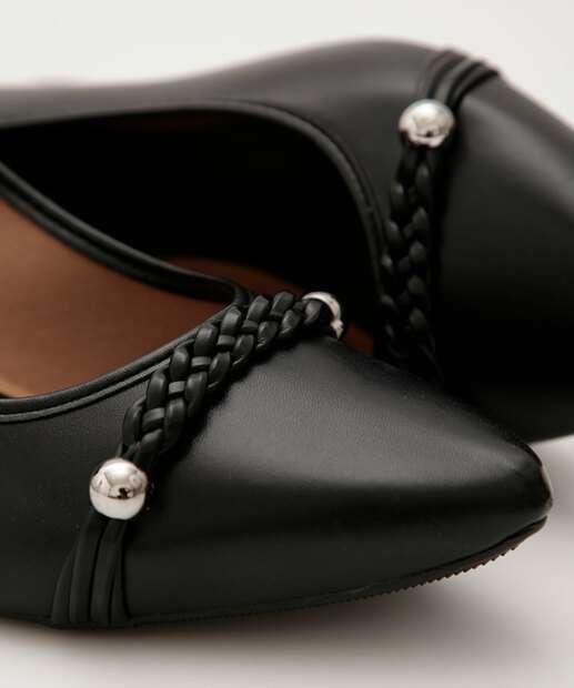 Scarpin Feminino Salto Grosso Bico Fino