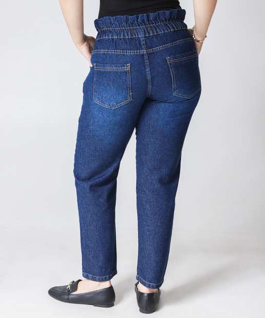 Calça Jeans Feminina Clochard Bolsos Azul