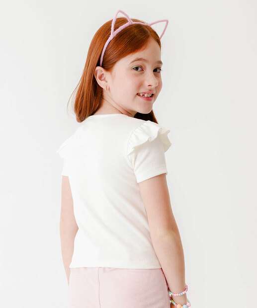 Camiseta Infantil Estampa Flores Marisa Tam 4 a 10