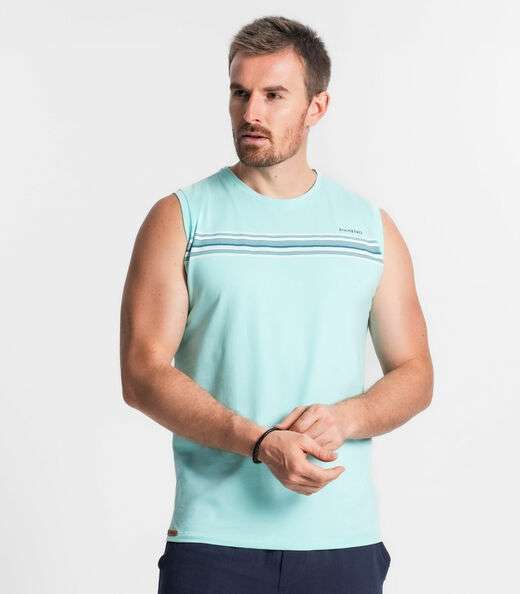 Regata De Cotton Masculina Diametro Azul