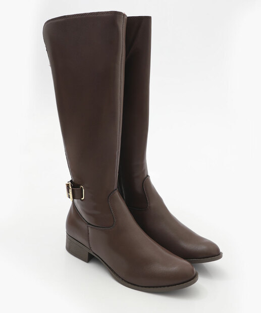 Bota Feminina Montaria Cano Alto Via Uno Marrom