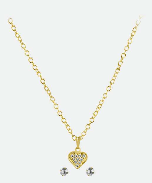 Kit Relógio Feminino Lince Strass LRGJ159L40