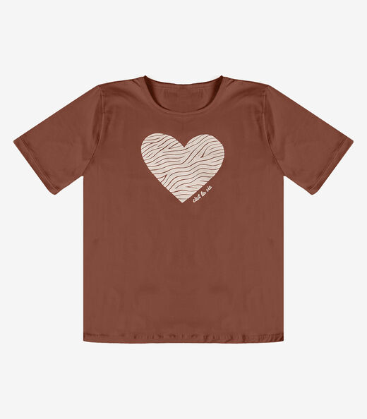 Blusa Feminina Manga Curta Infinita Cor Marrom