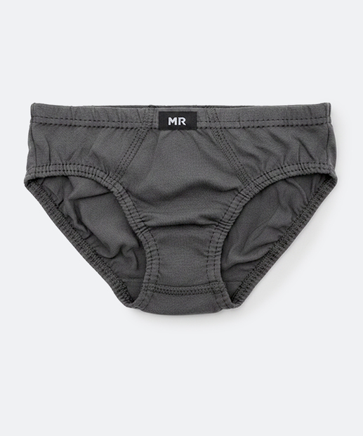 Kit 5 Cuecas Infantil Slip Lisa Marisa Tam 2 a 12 Cinza
