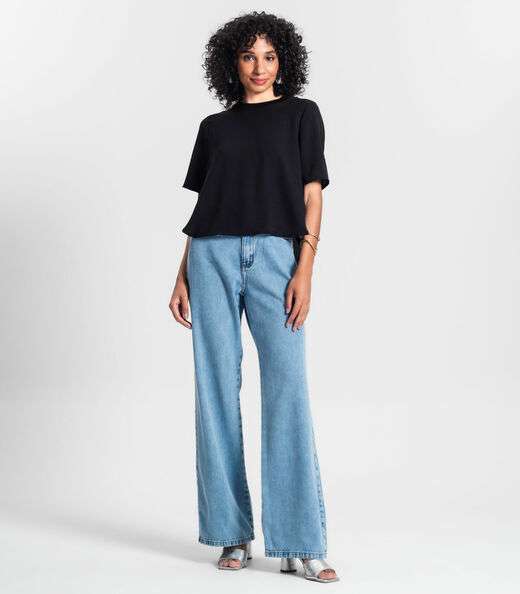 Blusa Feminina Manga Curta Rovitex Preto