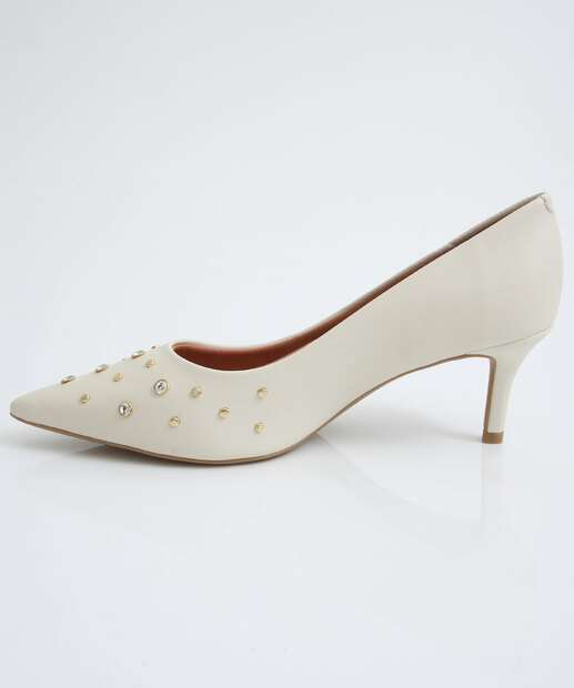  Scarpin Feminino Strass Bico Fino Salto Fino Vizzano