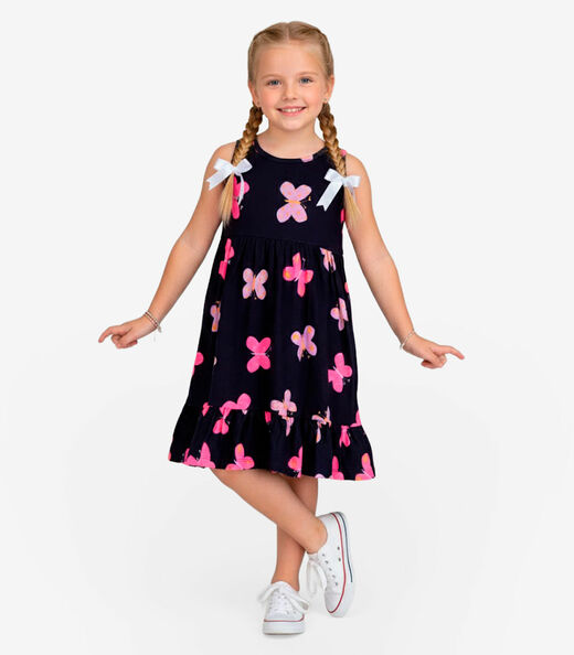 Image_Vestido Infantil em Meia Malha Penteada Select Azul