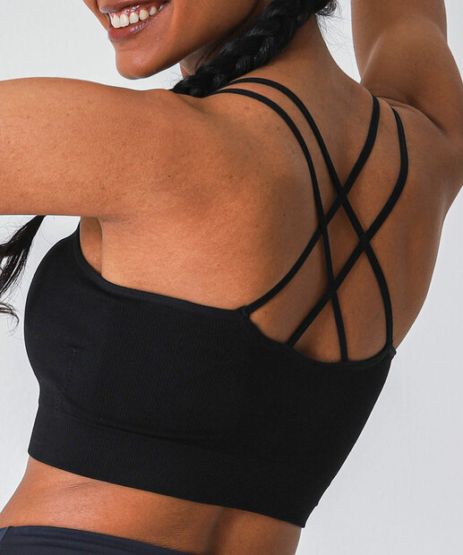 Top Fitness Alças Duplas Sem Costura Marisa Preto