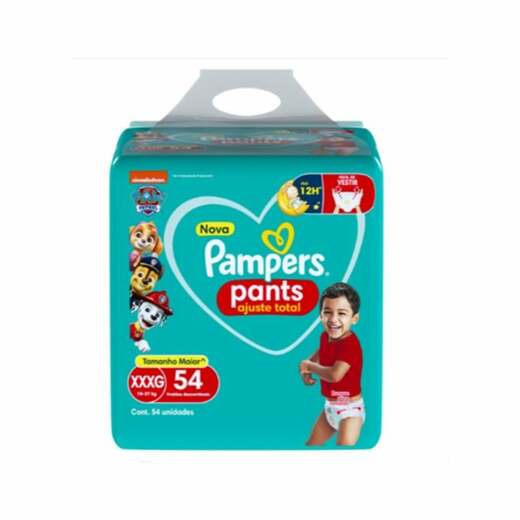 Image_Kit 4 Fraldas Infantil Pants Pampers Ajuste Total Xxxg 18 A 27Kg Pacote 54 Unida