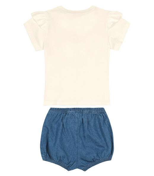 Conjunto Blusa Princess Com Shorts Trick Nick Bege