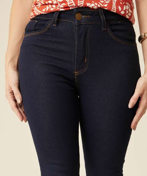 Calça Jeans Cigarrete Feminina Bolsos