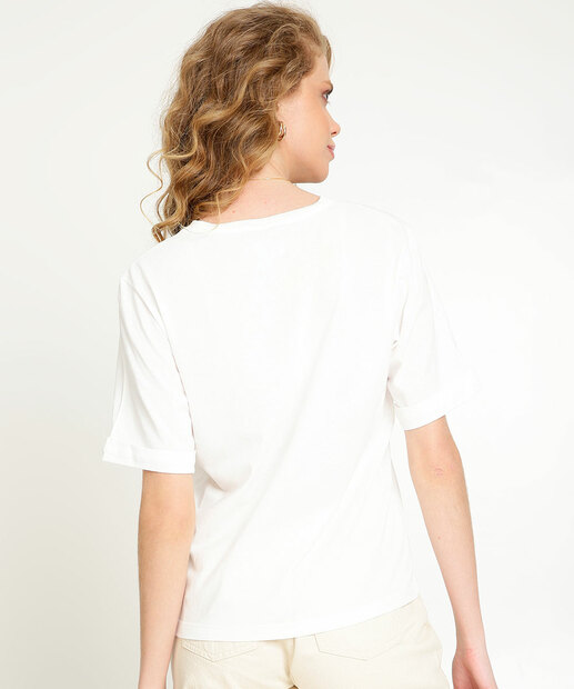 Blusa Feminina Estampa Flores Manga Curta Marisa