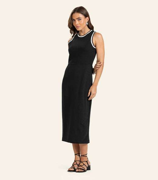 Vestido Midi Piquet Verona Feminino Endless Preto