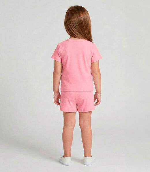 Conjunto Infantil Feminino Blusa e Short Select Rosa