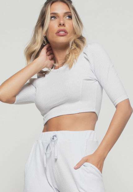 Image_Cropped  Princesa Gola Redonda Malha Canelada Branco Salvatore Fashion